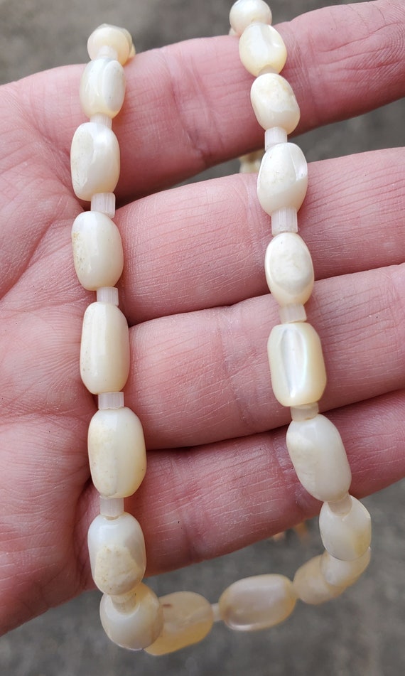 Antique Malabuti Mother of Pearl Beaded Necklace … - image 2