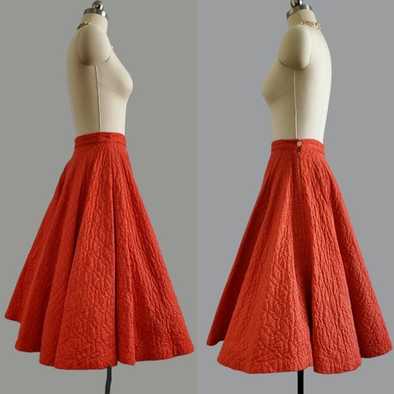 1950s Quilted Cotton Circle Skirt by Ardee Sports… - image 3