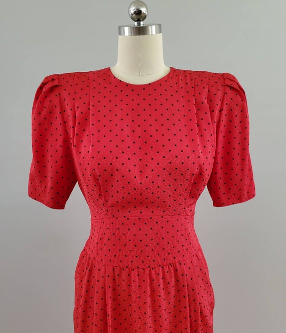 1990s Polka Dot Dress by Liz Claiborne 90s Swing … - image 4