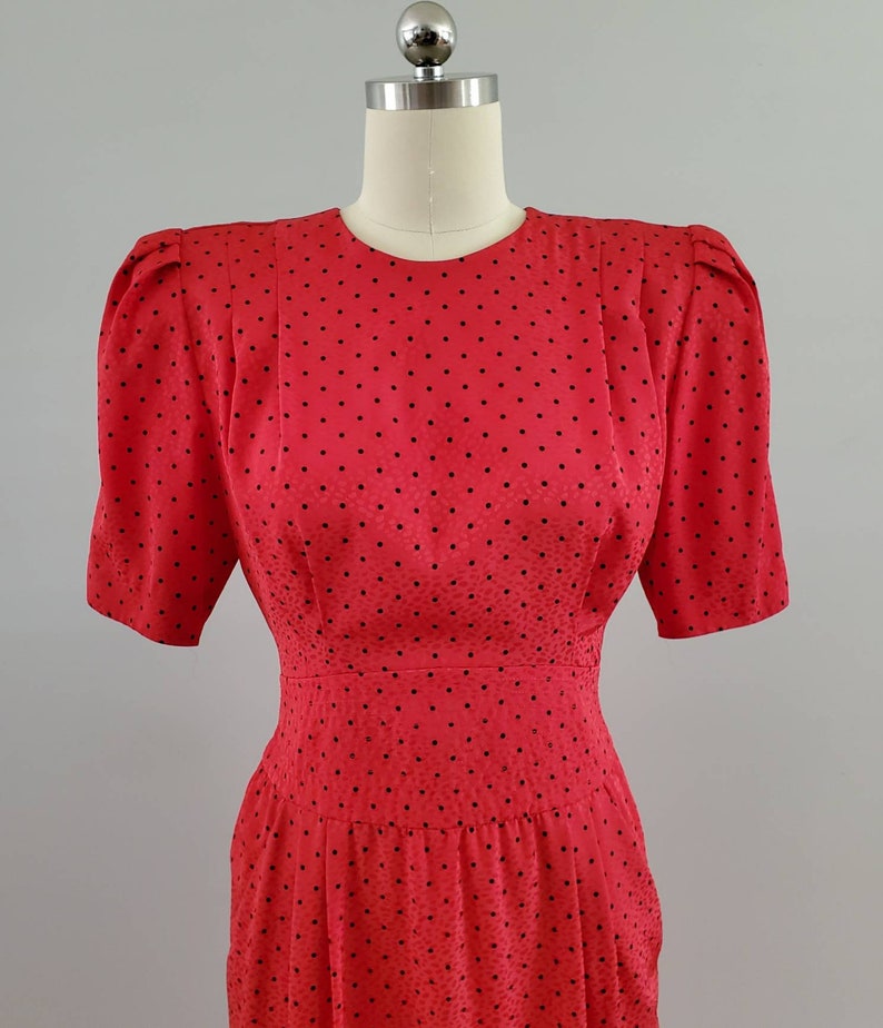 1990s Polka Dot Dress by Liz Claiborne 90s Swing Dress 90's Women's Vintage Size Large image 4