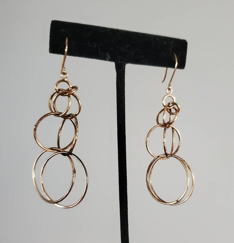 Vintage Cascading Hoop Earrings 925 Turkey Vintage Jewelry Vintage Pierced Earrings image 2