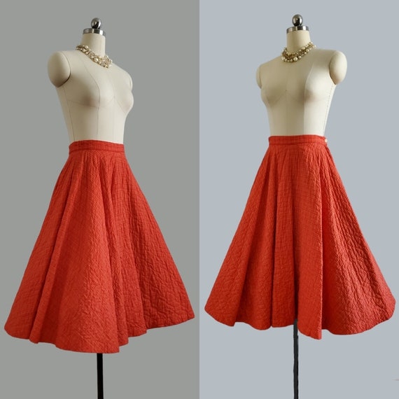 1950s Quilted Cotton Circle Skirt by Ardee Sports… - image 2