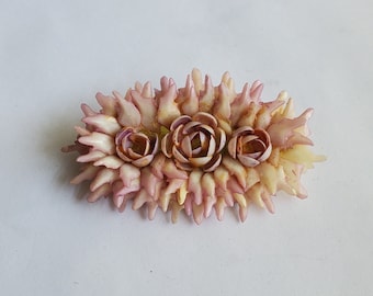 1930s/40s Shell on Celluloid Brooch Pin - 30s Jewelry -  Vintage Accessories - Vintage Souvenir Jewelry