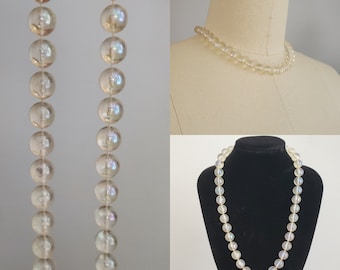 50s/60s Iridescent Acrylic Beaded Choker - Midcentury Jewelry - Midcentury Accessories