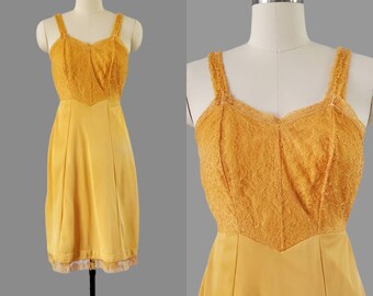 1960s Heiress Slip with Full Lace Bodice 60s Loungewear 60s Lingerie Size XS