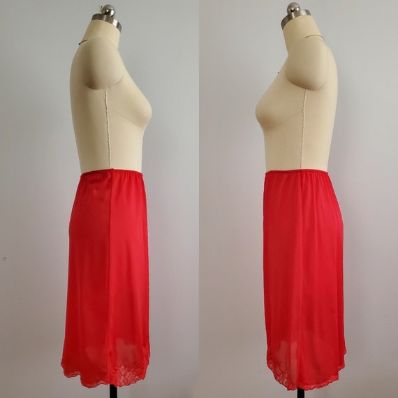 1960s Red Half Slip - 60s Skirt Slip - 60s Linger… - image 3