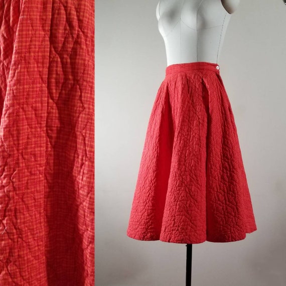 1950s Quilted Cotton Circle Skirt by Ardee Sportsw