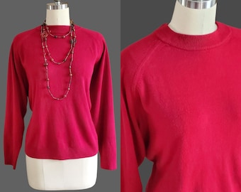 1980s/90s Mock Neck Sweater with Zipper in Back - Vintage Sweater - 80s Sweater 60s Silhouette - Women's Vintage Size 2X
