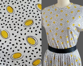 1970s Dress with Abstract Print - 70s Dress - 70s Women's Vintage Size Large