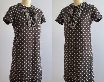 1960s/70s Mod Shift Dress by Leslie Faye - 60s/70s Women's Vintage Size Large/XL