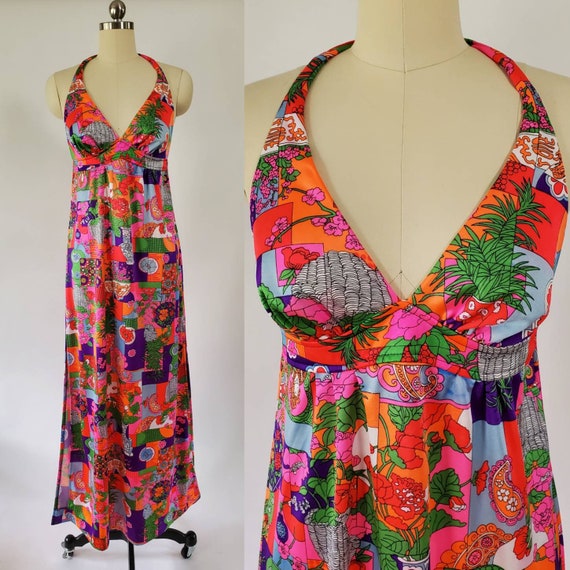 1970s Maxi Swim Dress by Sea Lure California for J