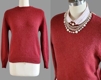 1960s Wool Sweater by Robert Bruce - 60s Boyfriend Sweater - Women's Vintage Size