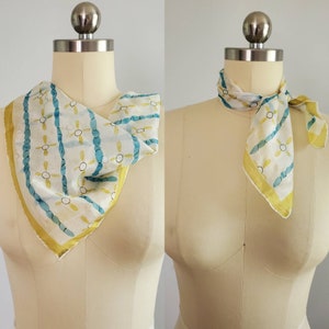 1950s Silk Scarf with Abstract Print- 50s Vintage Accessories - 50s Pinup Fashion
