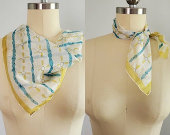 1950s Silk Scarf with Abstract Print- 50s Vintage Accessories - 50s Pinup Fashion