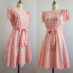 80s Does 50s Cotton Day Dress with Crinoline 80s Dress 80s Women's Vintage Size Medium/Large image 5