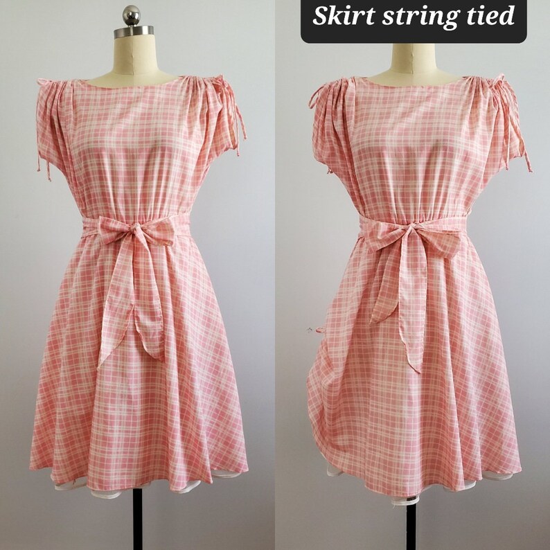 80s Does 50s Cotton Day Dress with Crinoline 80s Dress 80s Women's Vintage Size Medium/Large image 9