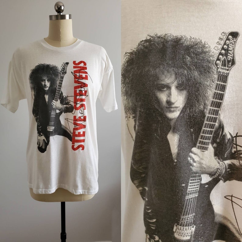 1980s Steve Stevens T-shirt 80s Band Tshirt Men's Vintage Size Large/XL image 1