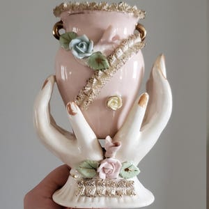 1950s Lady&#39;s Hand Vase - Mid-century Modern Decor - 50s Home Decor - Vintage Housewares