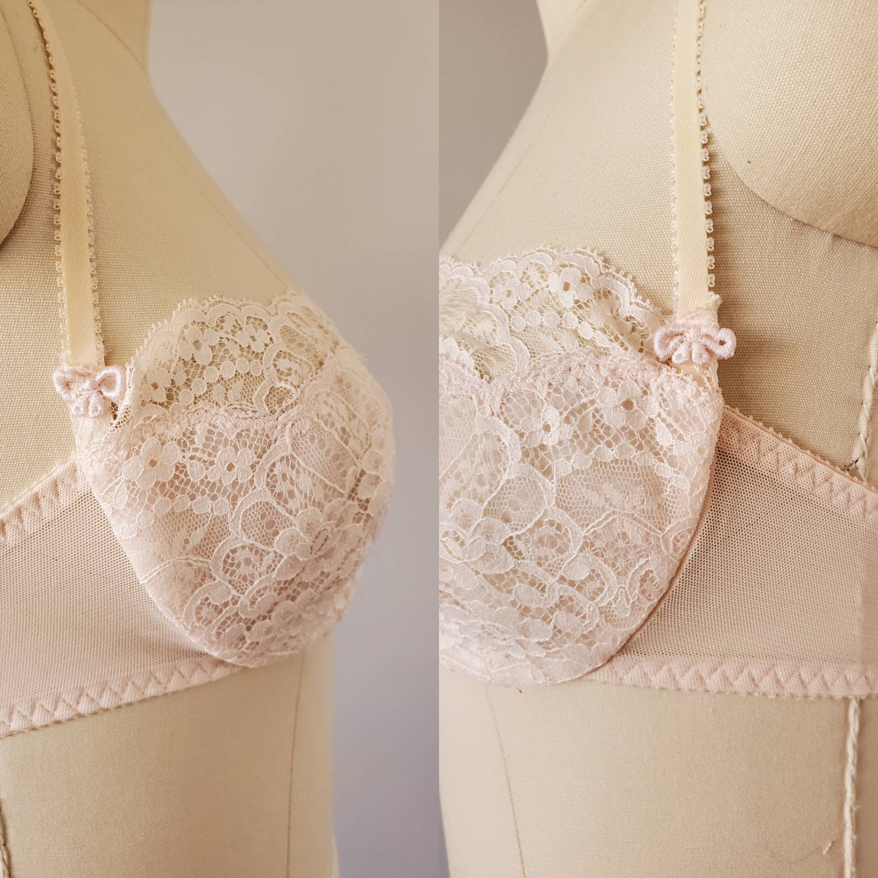 1980s Olga Olga-lites Bra in Pale Blush 80s Lingerie 80's Women's