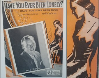 1930s Sheet Music of Bing Crosby - 30s Home Decor - 30's Art Deco Print - Vintage Ephemera