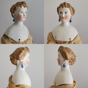 Antique Parian Doll with Ornate Waterfall Hairstyle Provenance Included 16 Tall Antique German Dolls Collectible Dolls image 2