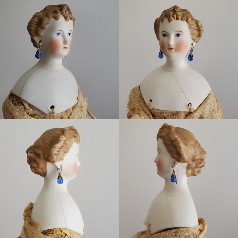 Antique Parian Doll with Ornate Waterfall Hairstyle Provenance Included 16 Tall Antique German Dolls Collectible Dolls image 2