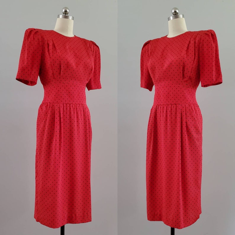 1990s Polka Dot Dress by Liz Claiborne 90s Swing Dress 90's Women's Vintage Size Large image 6