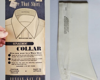 1950's Men's Replacement Collar - Deadstock in its Original Envelope - 50s Julian Kay Replacement Collar - 50's Men's Collar Size 14 1/2