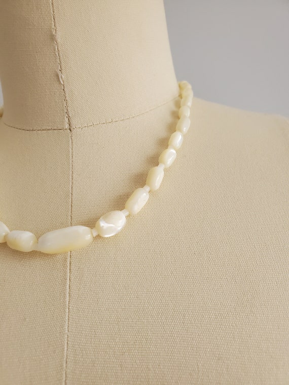 Antique Malabuti Mother of Pearl Beaded Necklace … - image 5