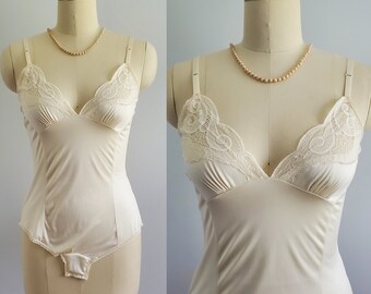 1970s Fashion Lingerie Teddy with Snap Crotch - 70s Lingerie - Women's Vintage Size Medium