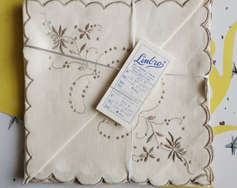 Vintage NOS Linbro Linen Napkin Set - 50s Home Decor - 50's Decor - Vintage Dining