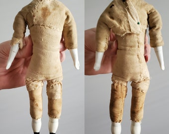 Antique Doll Body - 8.5 Inches Tall- Antique Doll Parts - Collectible Dolls - Cloth Body