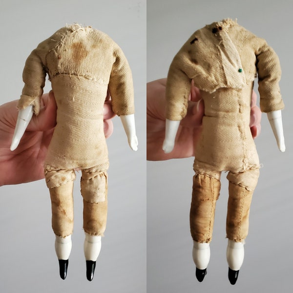 Antique Doll Body - 8.5 Inches Tall- Antique Doll Parts - Collectible Dolls - Cloth Body