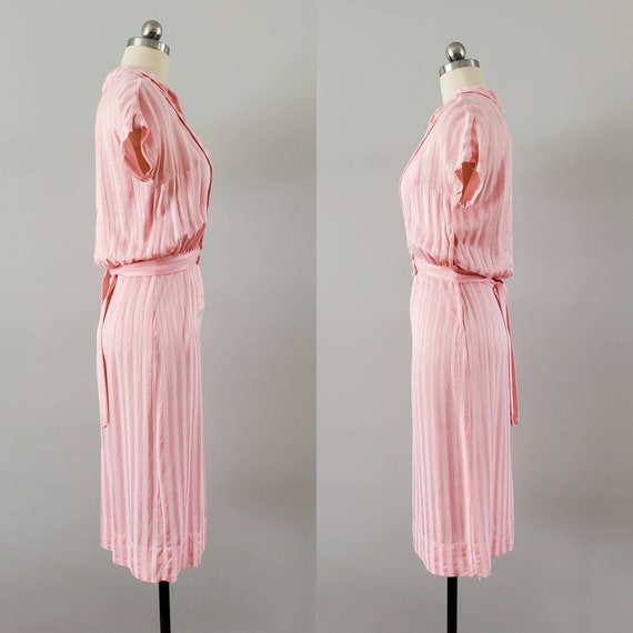 1940s Pink Dress with Attached Belt 40s Day Dress… - image 7