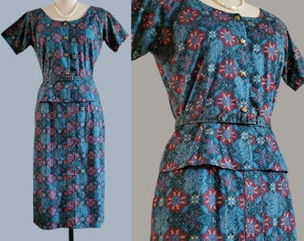 1960s Cotton Loomtogs for Peck & Peck Fifth Avenue Blouse, Skirt and Matching Belt Set - 60s Resort Wear - 60s Women's Vintage Size Medium