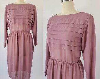 1970s NOS Semi-sheer Dress by Joy Stevens Collection - 70's Dresses - 70s Deadstock - Women's Vintage Size Large