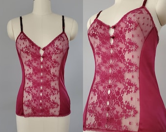 1970's Burgundy Camisole by Vanity Fair 70's Lingerie 70s Women's Vintage Size Small