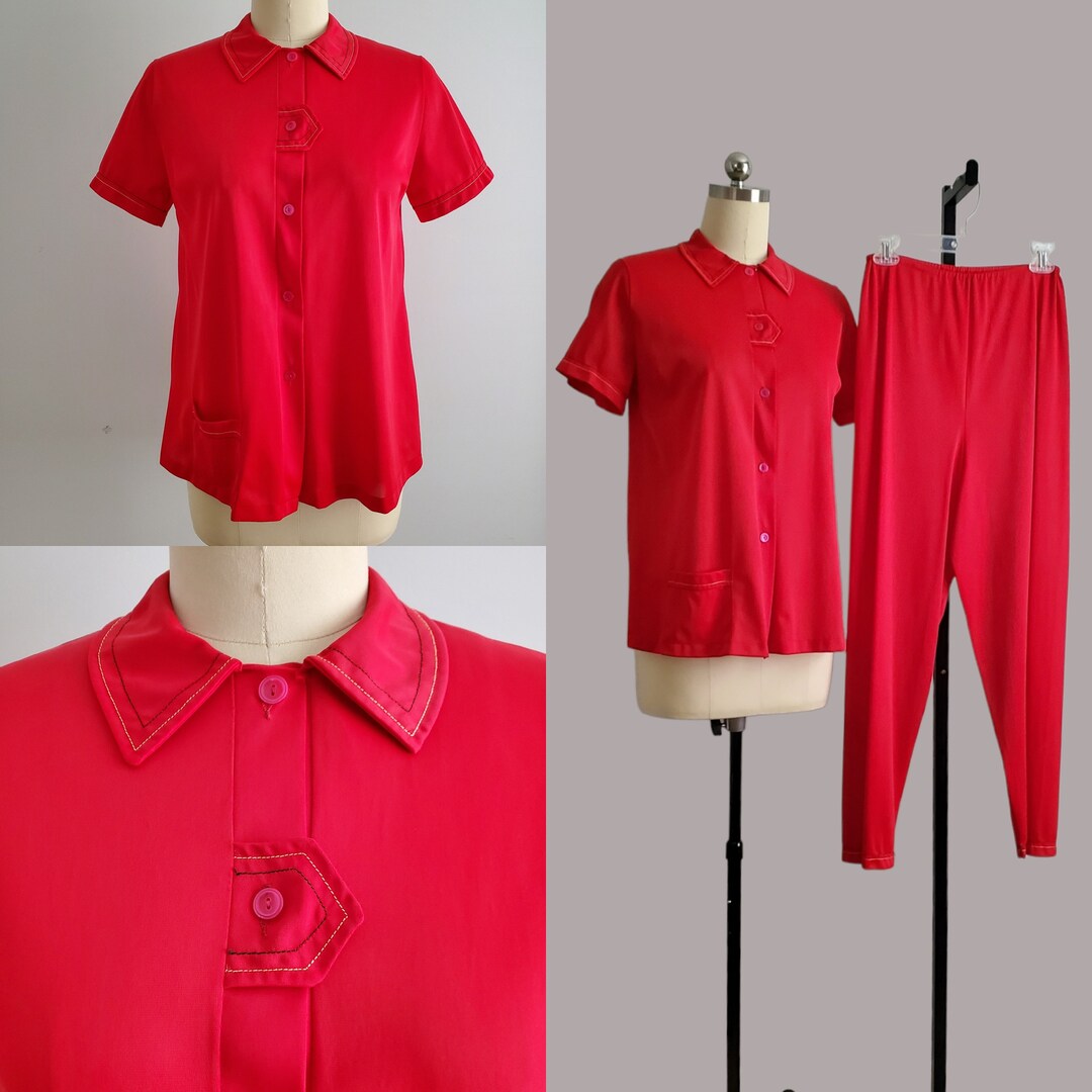 1960s Kayser Pajama Set With Top and Pants - 60s Loungewear - 60s ...