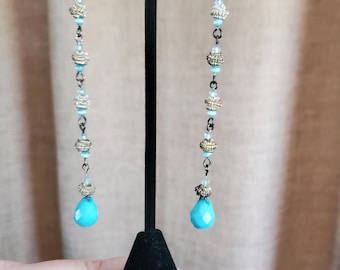 1960s Long Beaded Earrings - Midcentury Vintage Jewelry - 60s Accessories - 60s Cocktail Jewelry