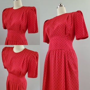 1990s Polka Dot Dress by Liz Claiborne 90s Swing Dress 90's Women's Vintage Size Large image 3