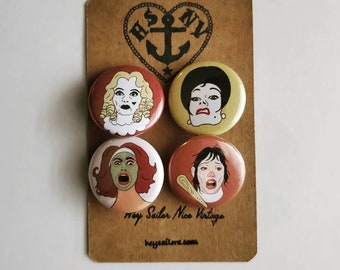 Horror Dames 1" Button or Magnet Set