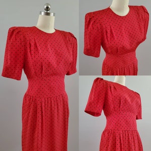 1990s Polka Dot Dress by Liz Claiborne 90s Swing Dress 90's Women's Vintage Size Large image 2