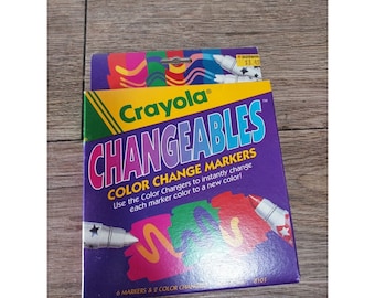 Vintage Crayola Changeables 1991 8 Markers NOS