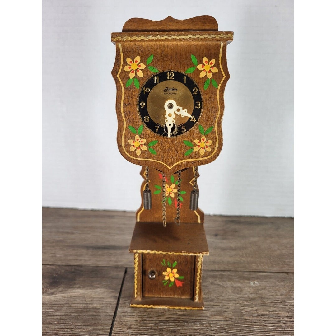 Mini Linden Black Forest Grandfather Clock, Key Wind, Made in West