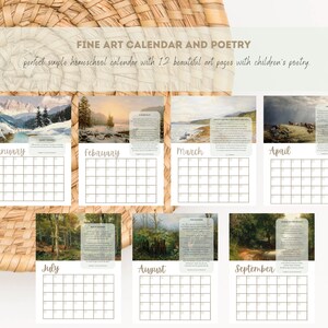 Calendario Fine Art con poesia per bambini/Pagine d'arte per la scrittura creativa