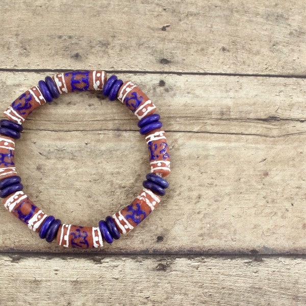 African Krobo Bead Bracelet, Men Bead Bracelet, Women Bead bracelet, Unisex Jewelry