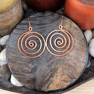 Wire Earrings: Non Tarnish Copper Gold & Silver Sacred Spiral Statement Earrings  / Bulk Orders Upon Request/ Bulk Orders Upon Request