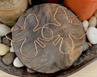 Wire Earrings, Antique Copper, Copper, Gold & Silver Wire Earrings, Butterfly Wire Earrings, Boho Earrings