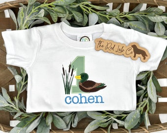 One Lucky Duck Birthday Shirt, Birthday Shirt, Personalized Boy Shirt, Duck, Embroidered, 1st birthday