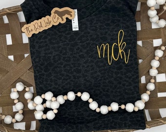 Monogrammed Black Leopard Sweatshirt, black leopard, oversized